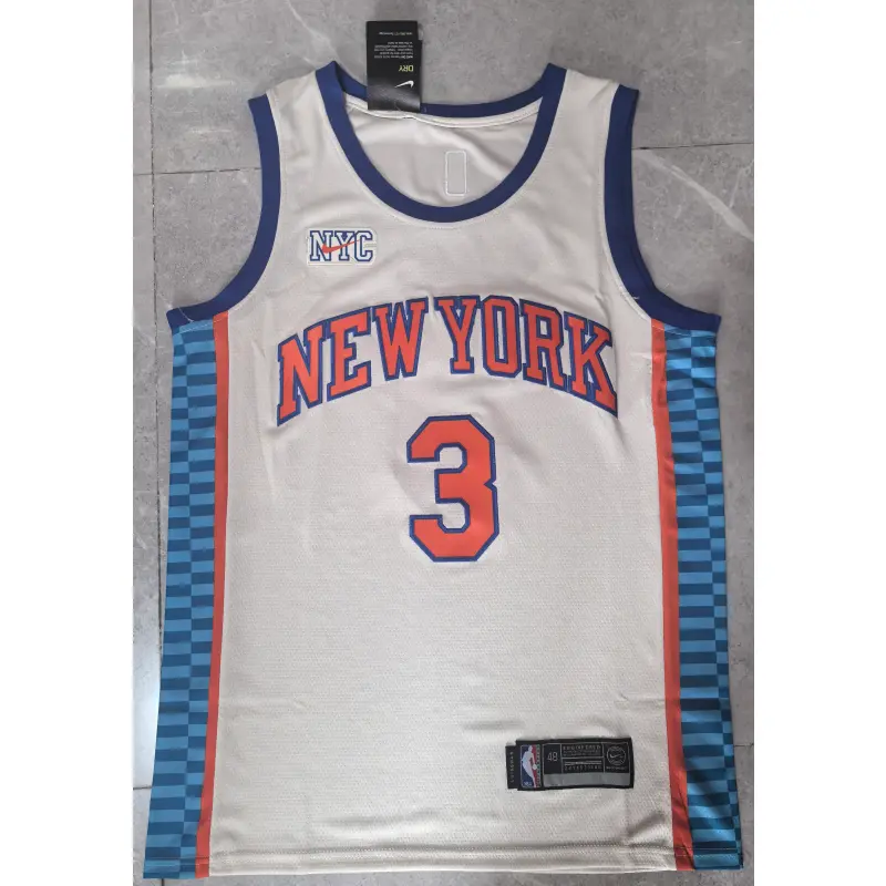 Camiseta Josh Hart #3 New York Knicks 2026 Beige/Azul City Edition