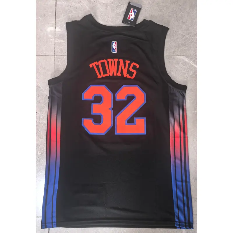Camiseta Karl-Anthony Towns #32 New York Knicks Negro Statement Edition