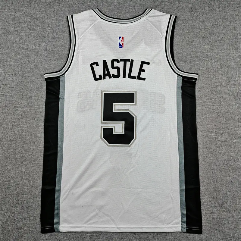Camiseta Stephon Castle #5 San Antonio Spurs Blanco