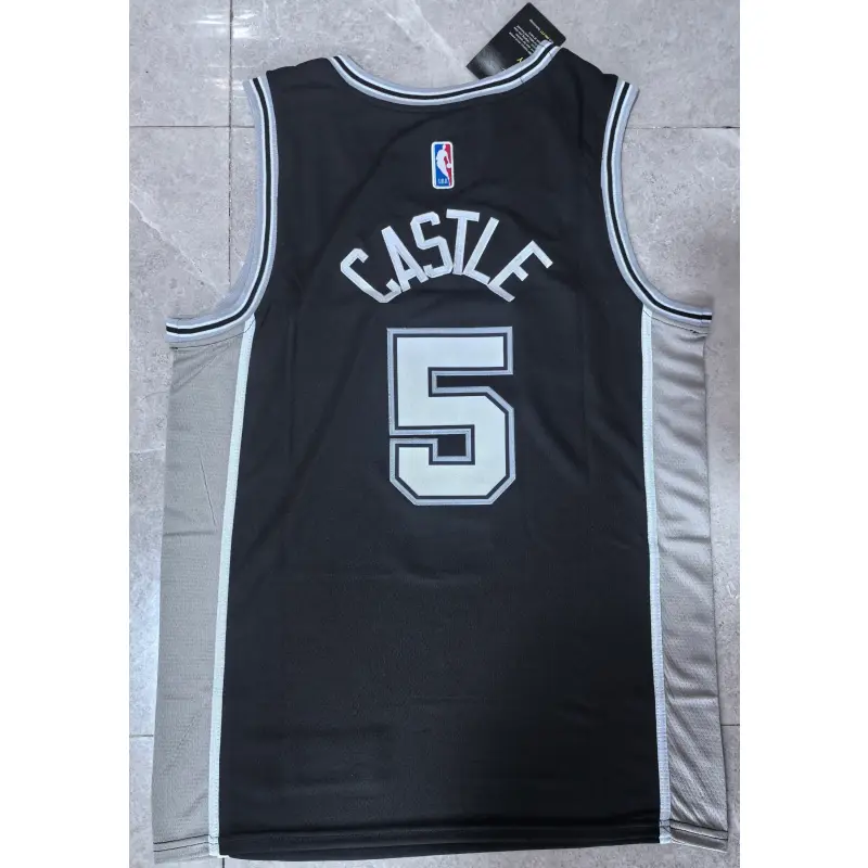 Camiseta Stephon Castle #5 San Antonio Spurs Negro