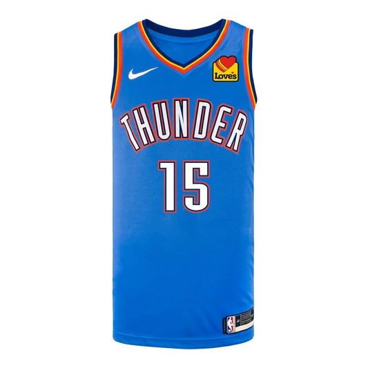 Camiseta Aday Mara #15 Oklahoma City Thunder 2026 Azul Icon Edition con Publicitaria