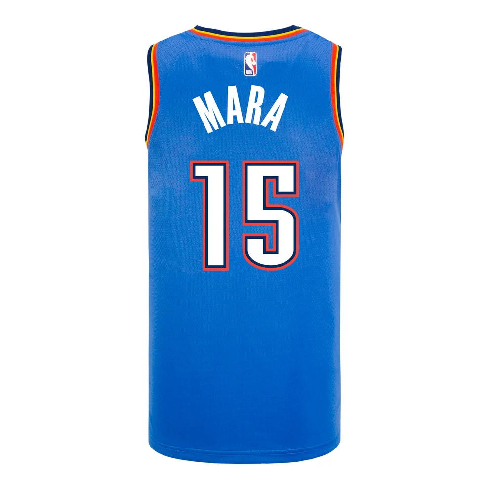 Camiseta Aday Mara #15 Oklahoma City Thunder 2026 Azul Icon Edition con Publicitaria
