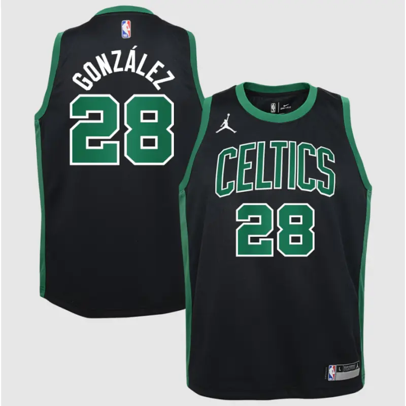 Camiseta Hugo González #28 Boston Celtics Negro Statement Edition Niño