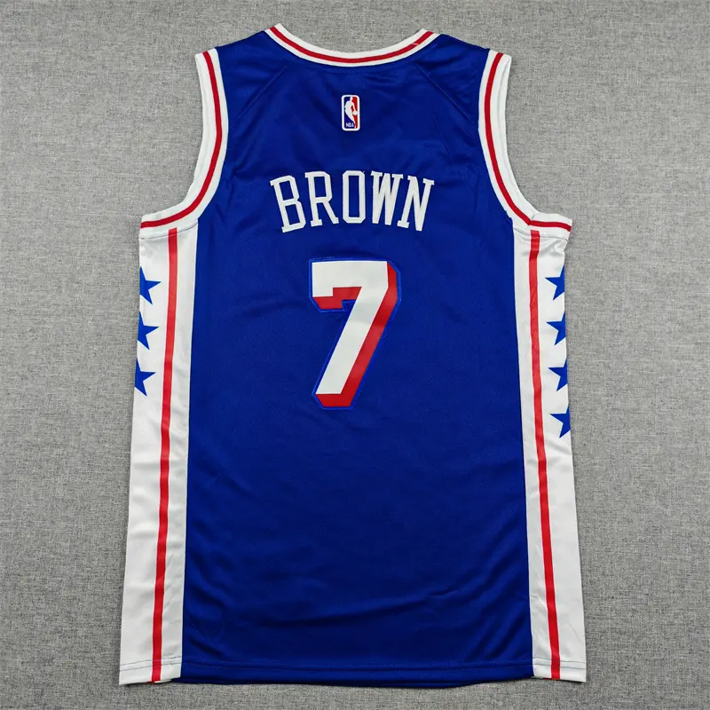 Camiseta Jaylen Brown #7 Philadelphia 76ers 2026 Azul Icon Edition