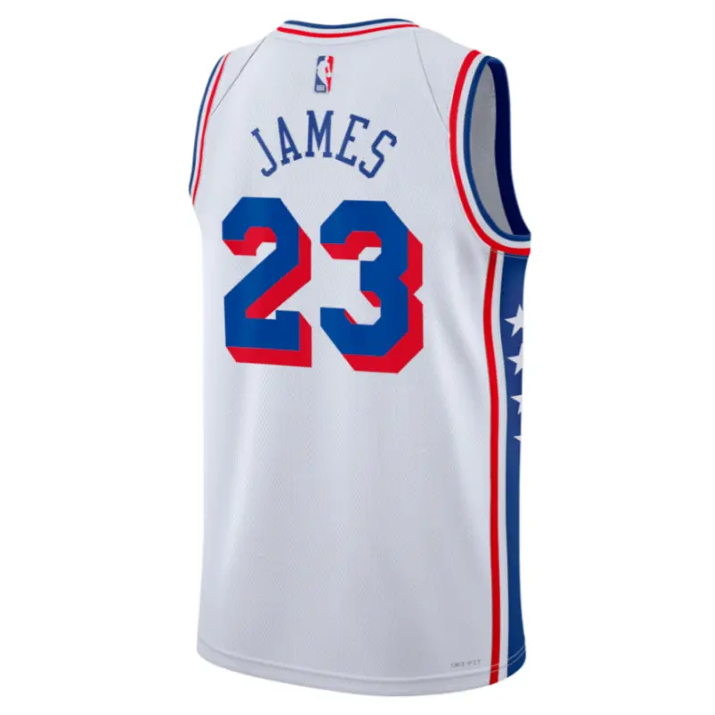 Camiseta Lebron James #23 Philadelphia 76ers 2026 Blanco Association Edition