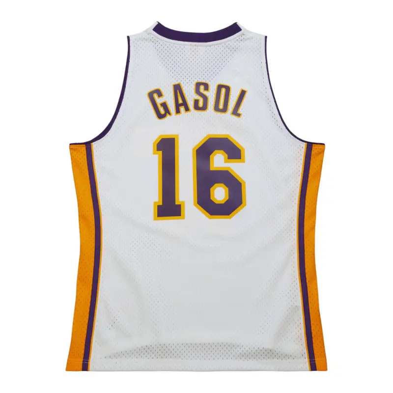 Camiseta Pau Gasol #16 Los Angeles Lakers 2008/2009 Blanco Retro