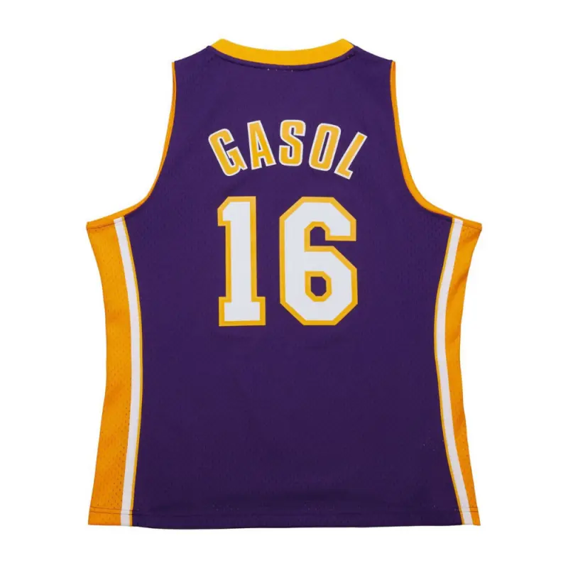 Camiseta Pau Gasol #16 Los Angeles Lakers 2009/2010 Morado Retro