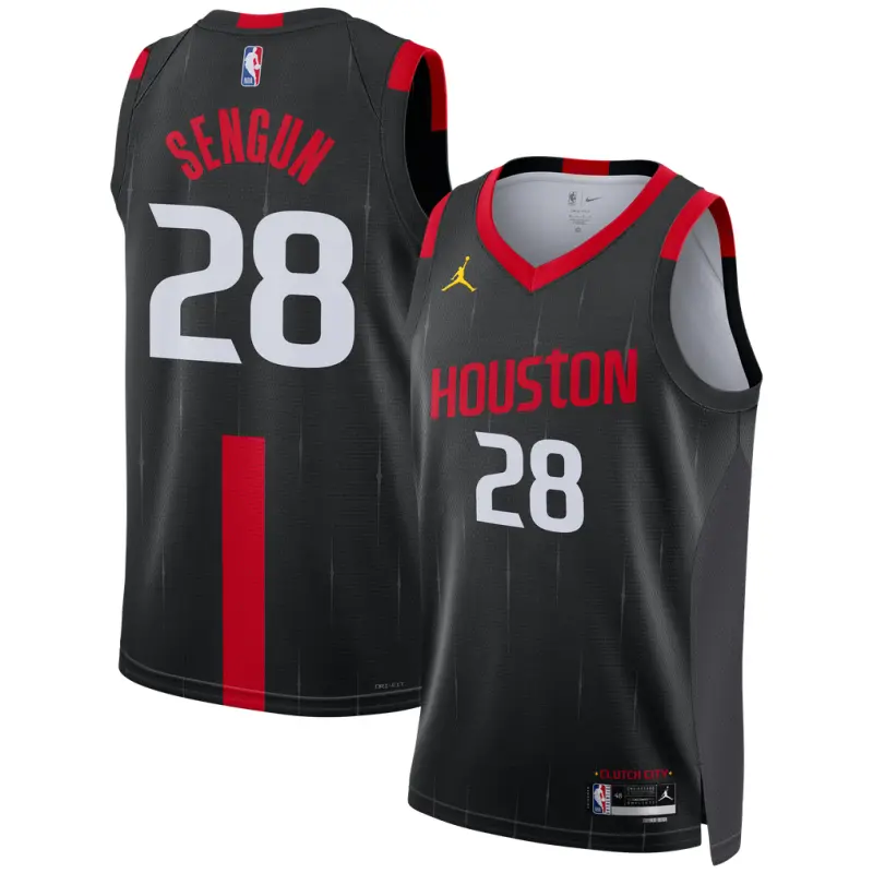 Camiseta Alperen Sengun #28 Houston Rockets 2027 Negro Statement Edition