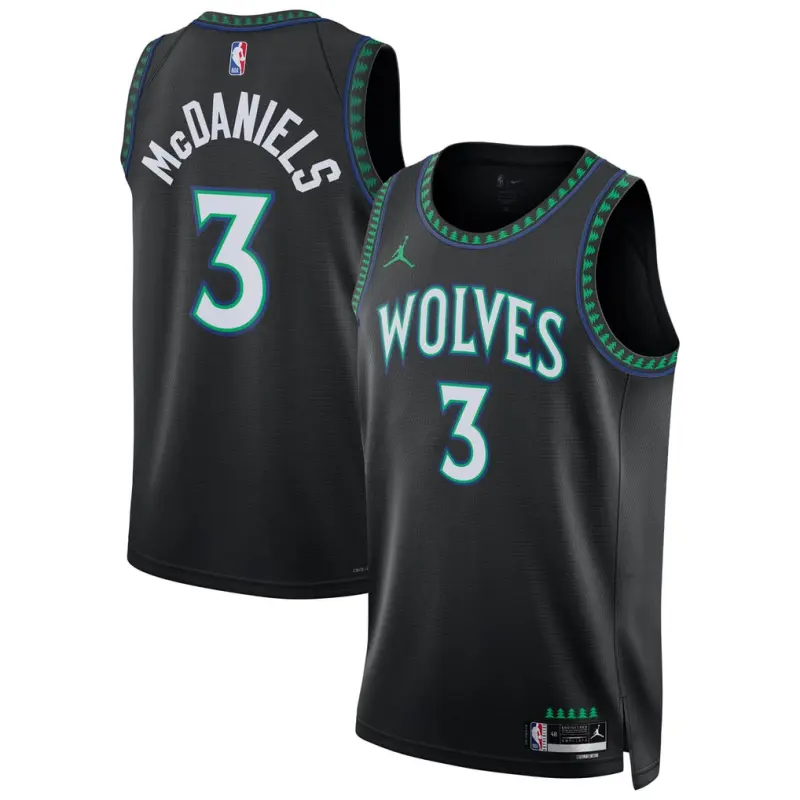 Camiseta Jaden McDaniels #3 Minnesota Timberwolves 2027 Negro Statement Edition