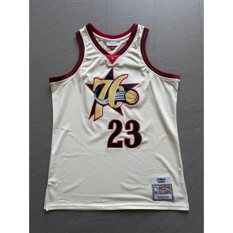 Camiseta Lebron James #23 Philadelphia 76ers Blanco Classic Edition Mitchell & Ness