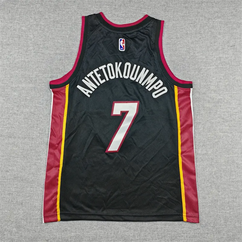 Camiseta Giannis Antetokounmpo #7 Miami Heat Negro Statement Edition Niño