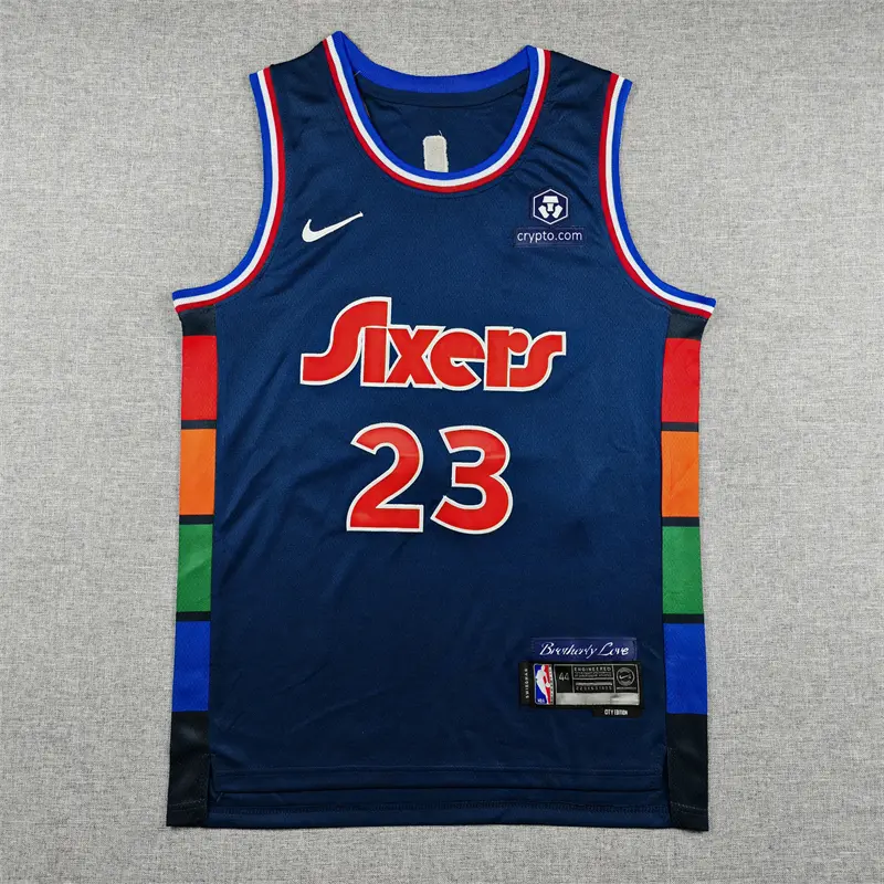 Camiseta Lebron James #23 Philadelphia 76ers 2023 Azul City Edition