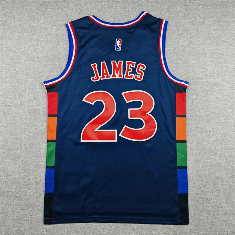 Camiseta Lebron James #23 Philadelphia 76ers 2023 Azul City Edition
