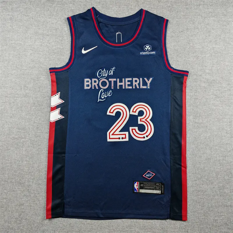 Camiseta Lebron James #23 Philadelphia 76ers 2024 Azul Oscuro City Edition