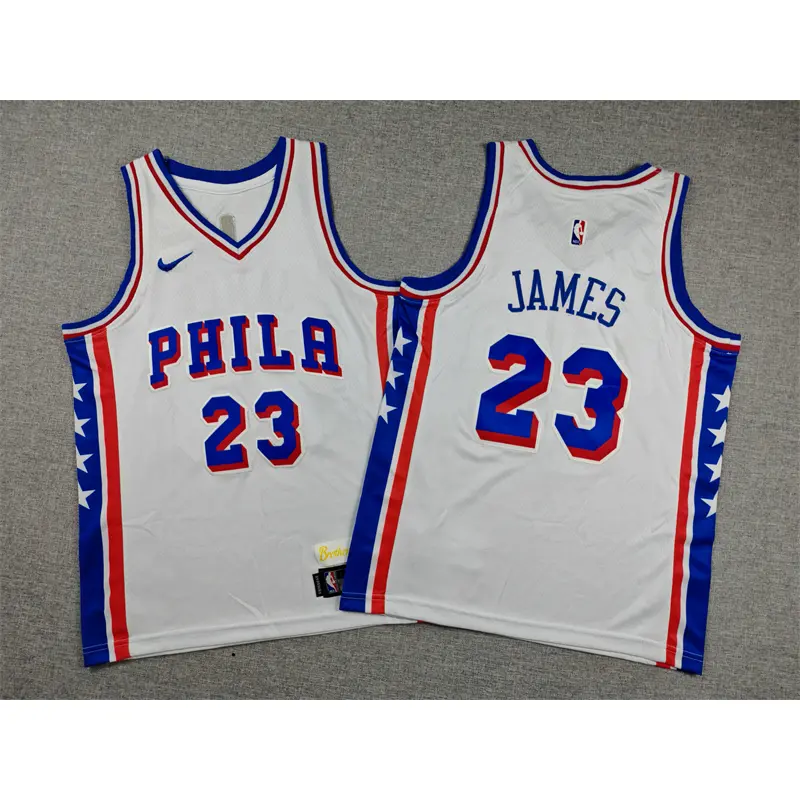 Camiseta Lebron James #23 Philadelphia 76ers 2026 Blanco Classic Edition Niño