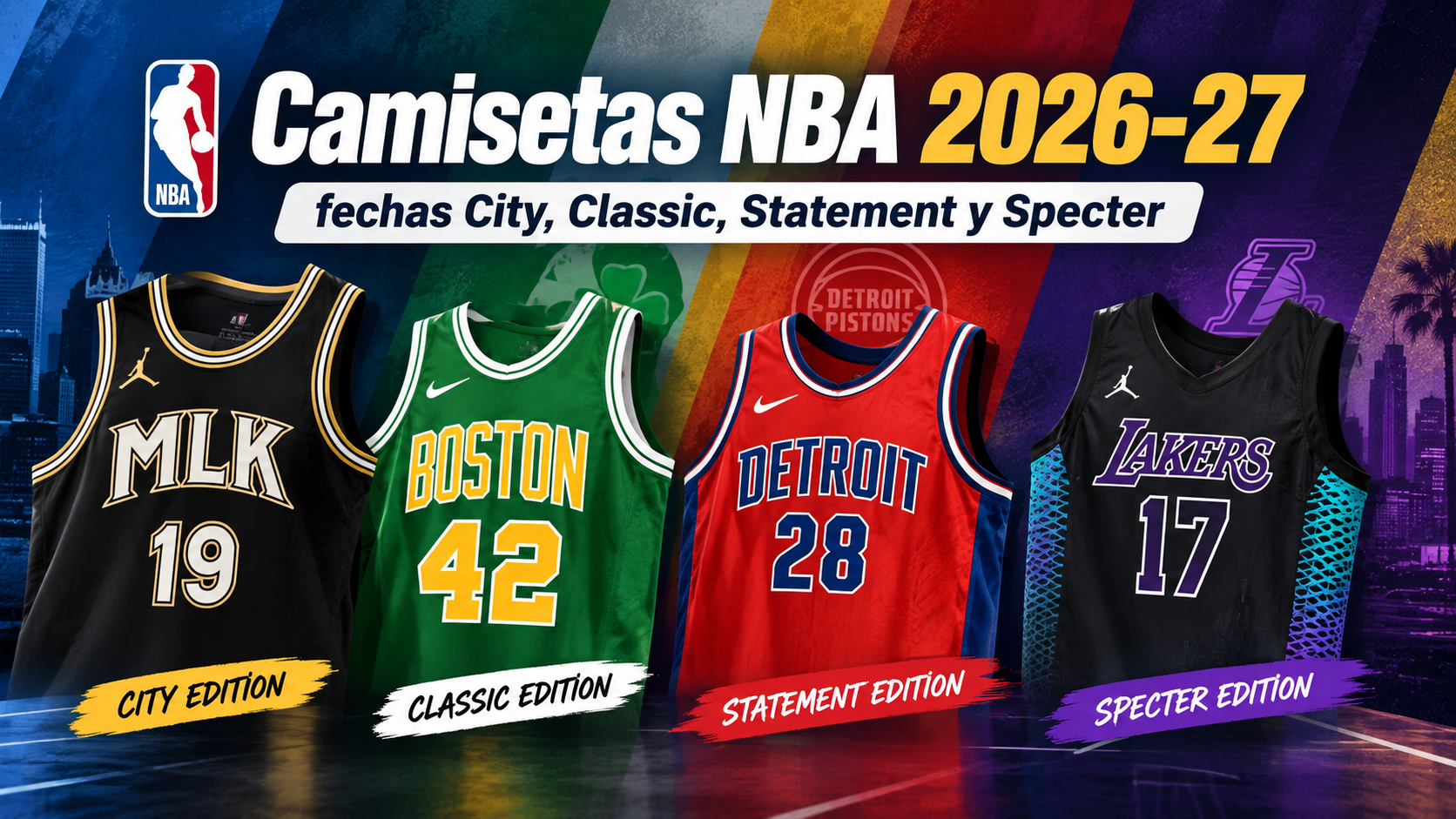 Camisetas NBA 2026-27: fechas City, Classic, Statement y Specter