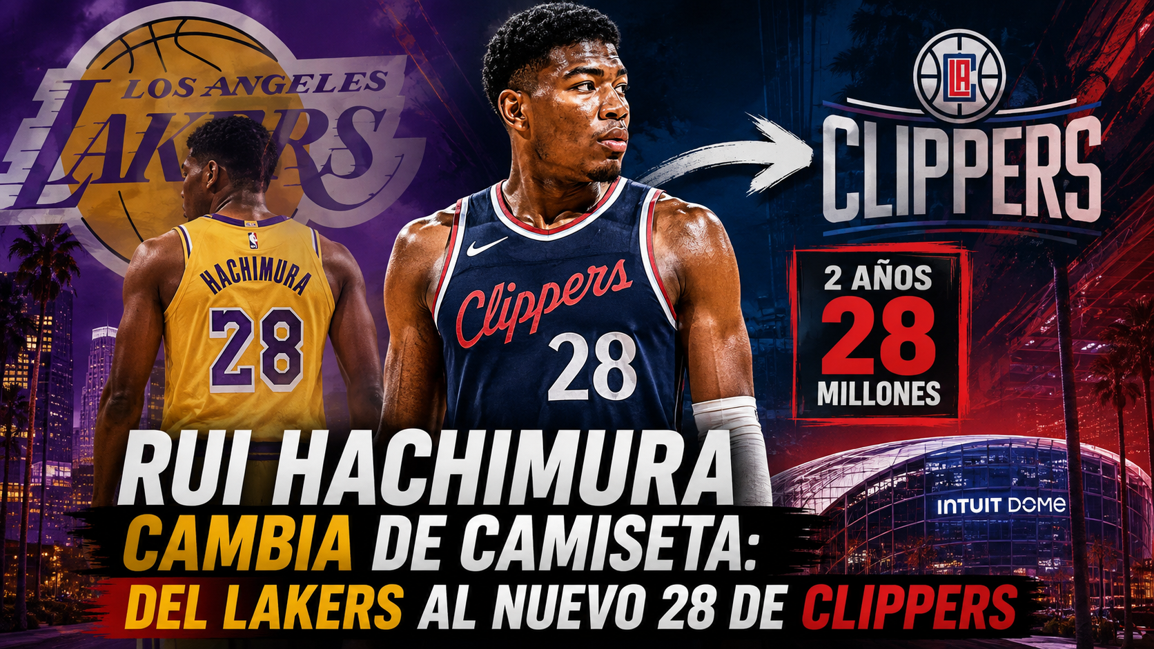 Rui Hachimura cambia de camiseta: del Lakers al nuevo 28 de Clippers