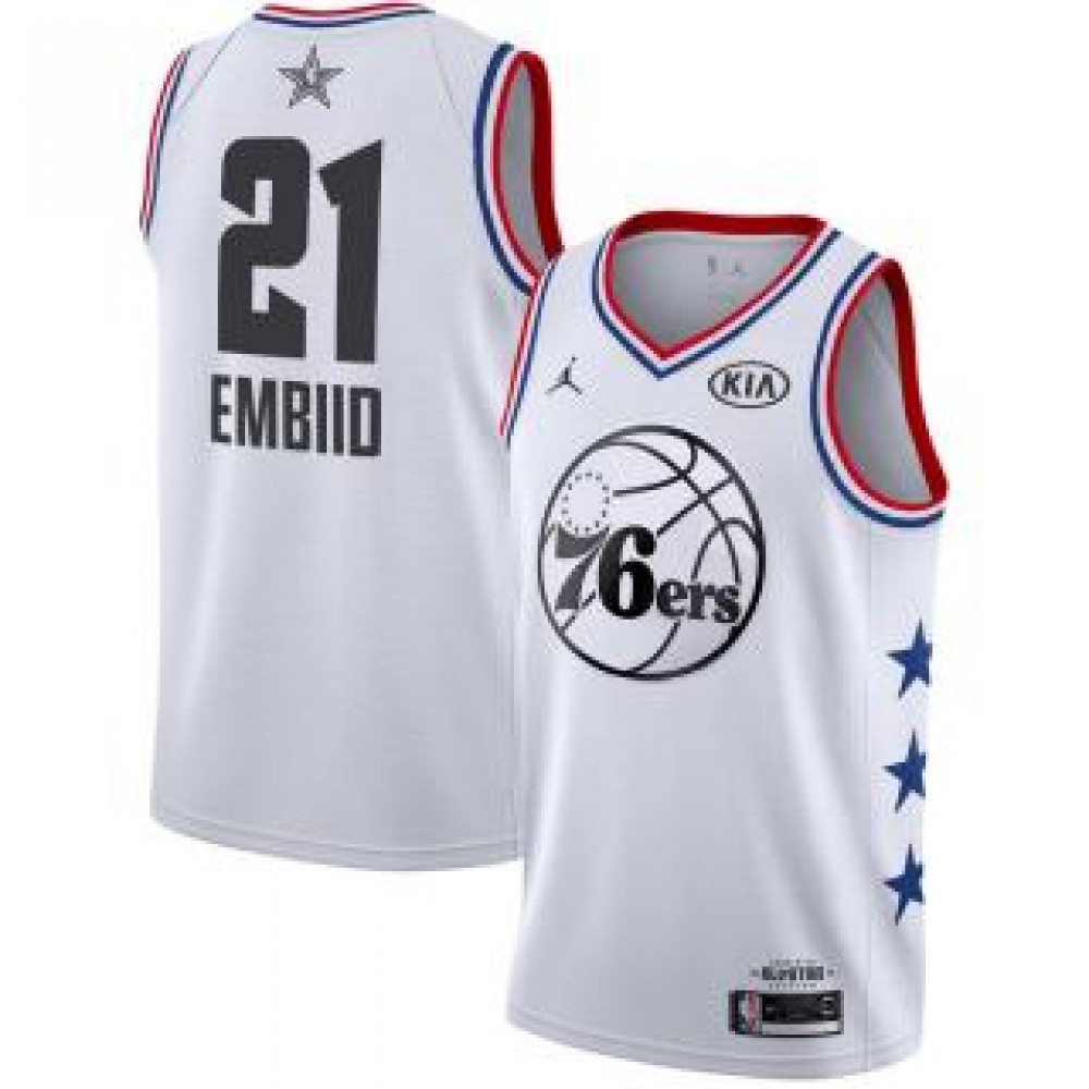 Camiseta Joel Embiid #21 Philadelphia 76ers 2019 All Star Blanco Camiseta Joel Embiid #21 Philadelphia 76ers 2019 All Star Blanco