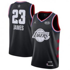 Camiseta LeBron James #23 Los Angeles Lakers 2019 All Star Negro