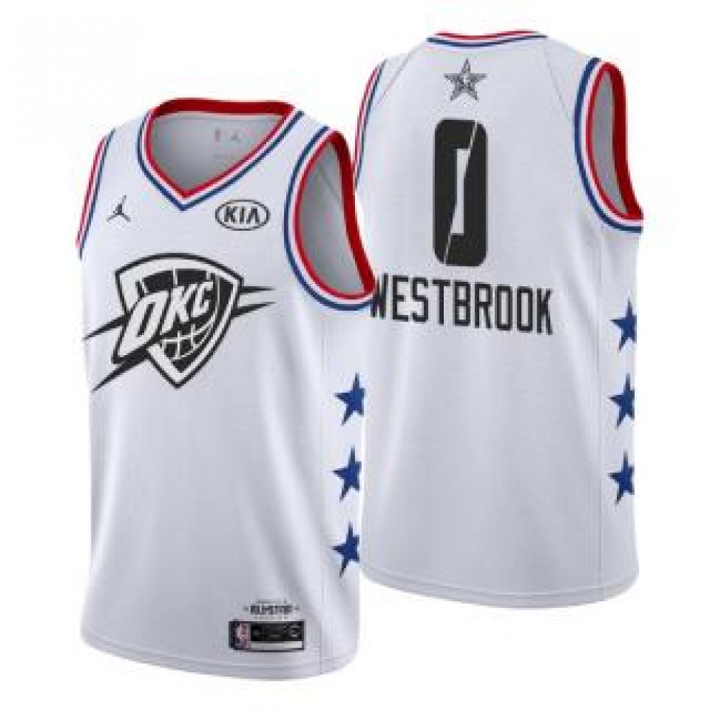 Camiseta Russell Westbrook #0 Oklahoma City Thunder 2019 All Star Blanco Camiseta Russell Westbrook #0 Oklahoma City Thunder 2019 All Star Blanco