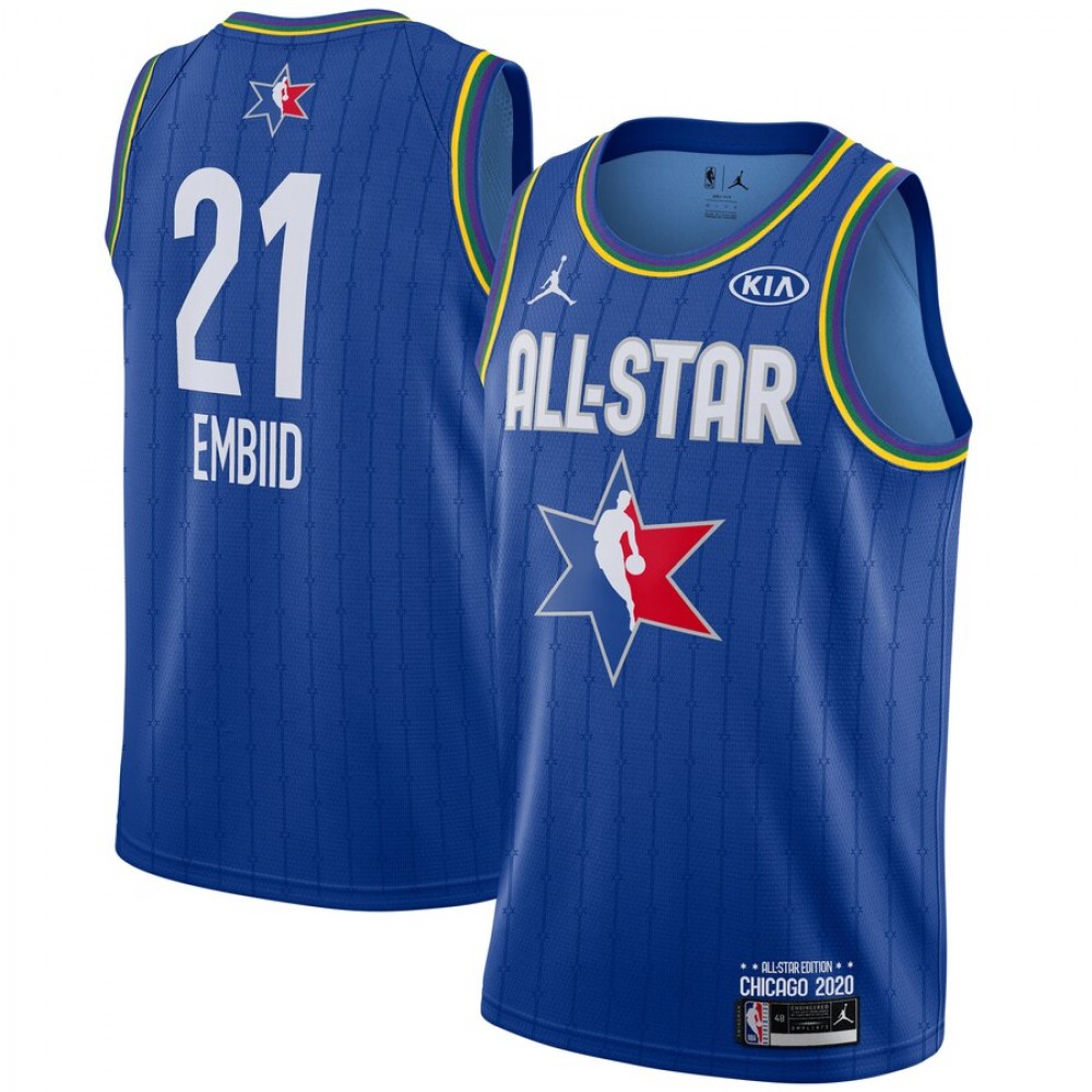 Camiseta Joel Embiid #21 All Star 2020 Azul Camiseta Joel Embiid #21 All Star 2020 Azul