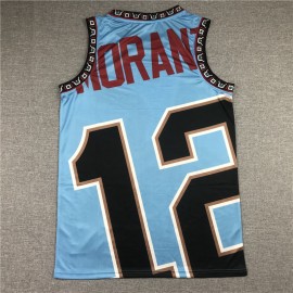 Camiseta Ja Morant #12 Memphis Grizzlies Azul Estampado Edition Camiseta Ja Morant #12 Memphis Grizzlies Azul Estampado Edition