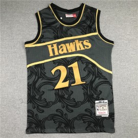 Camiseta Dominique Wilkins #21 Atlanta Hawks Negro Classic Edition