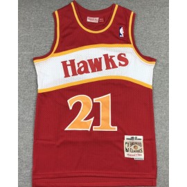 Camiseta Dominique Wilkins #21 Atlanta Hawks 1986/87 Rojo Classic Edition