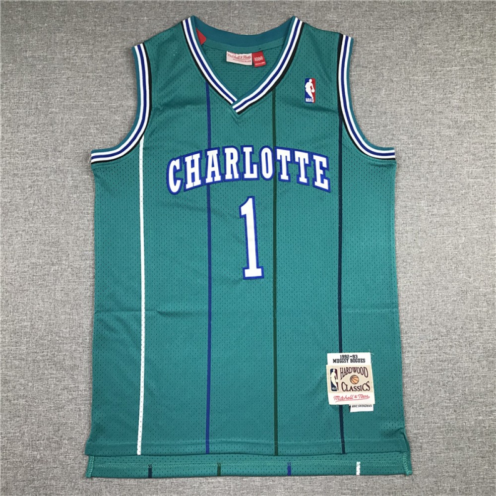 Camiseta Muggsy Bogues #1 Charlotte Hornets 92/93 Verde Classic Edition