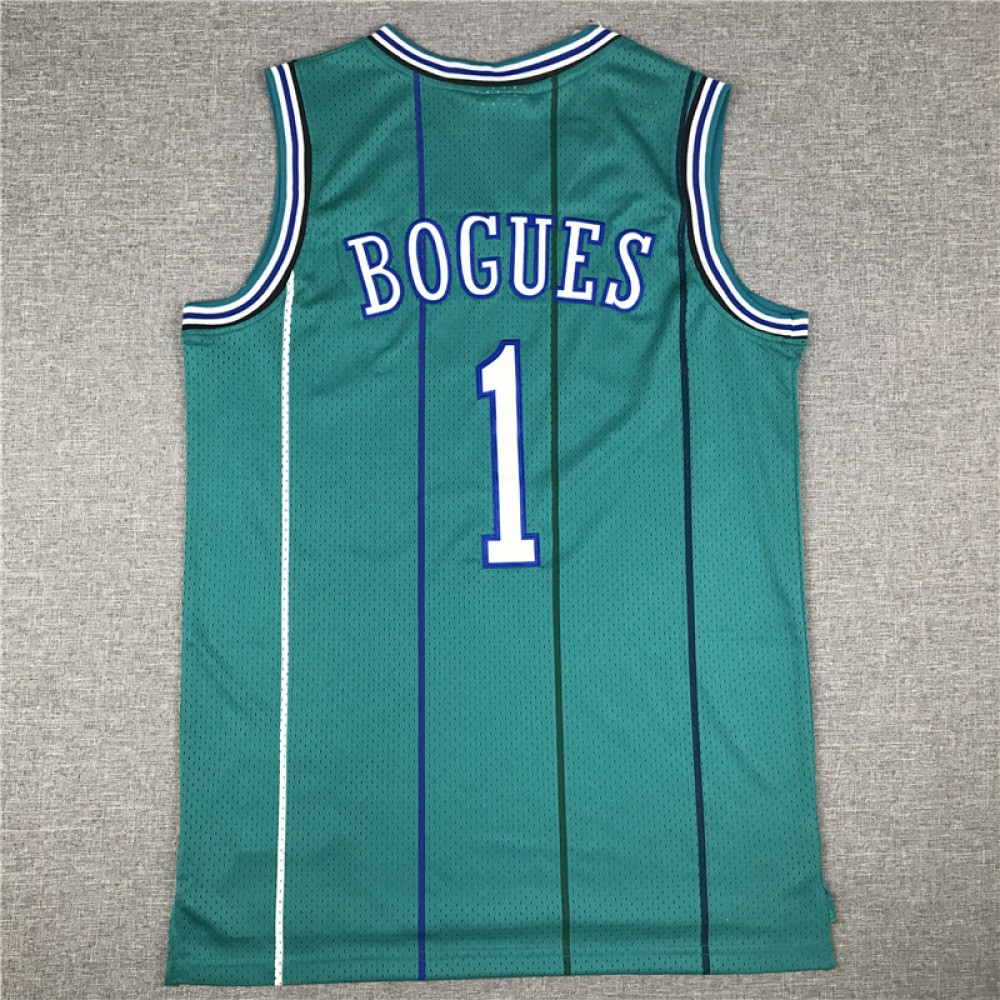 Camiseta Muggsy Bogues #1 Charlotte Hornets 92/93 Verde Classic Edition ...