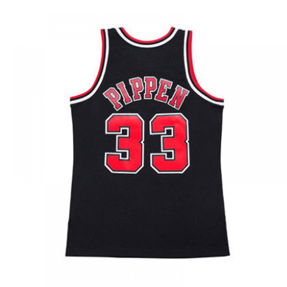 Camiseta Scottie Pippen #33 Chicago Bulls Negro Mitchell & Ness