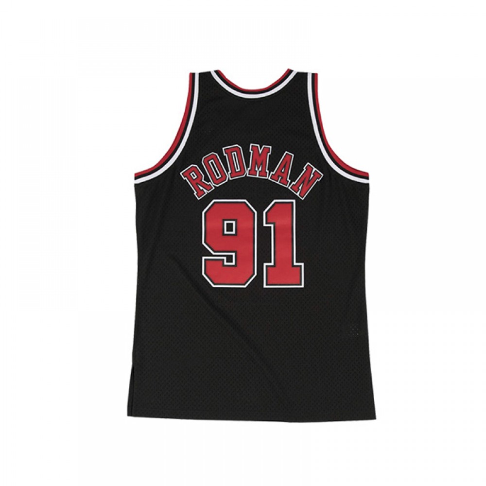 Camiseta Dennis Rodman #91 Chicago Bulls Negro Mitchell & Ness Edition