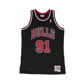 Camiseta Dennis Rodman #91 Chicago Bulls Negro Mitchell & Ness Edition