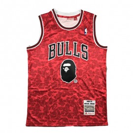 Camiseta Michael Jordan #23 Chicago Bulls Rojo BAPE Edition
