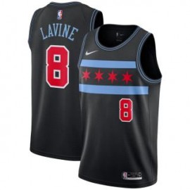 Camiseta Zach Lavine #8 Chicago Bulls 18/19 Negro City Edition