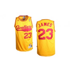 Camiseta LeBron James #23 Cleveland Cavaliers 17/18 Amarillo Retro Edition