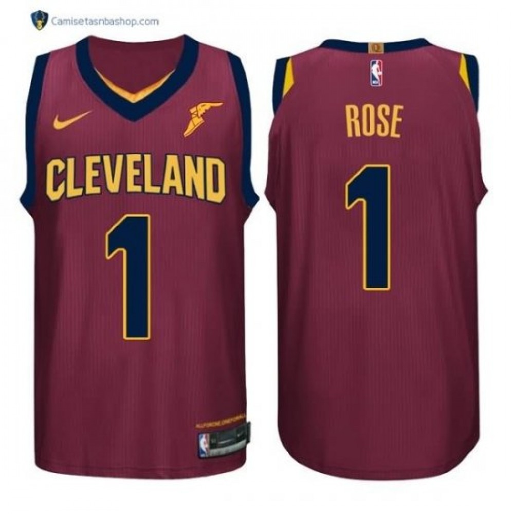 Camiseta Derrick Rose #1 Cleveland Cavaliers 17/18 Rojo Camiseta Derrick Rose #1 Cleveland Cavaliers 17/18 Rojo