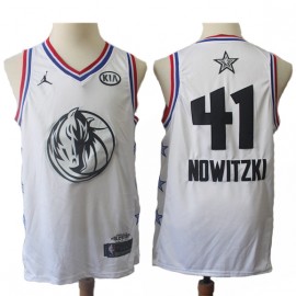 Camiseta Dirk Nowitzki #41 Dallas Mavericks 2019 Blanco All Star