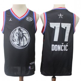 Camiseta Luka Doncic #77 Dallas Mavericks 2019 Negro All Star