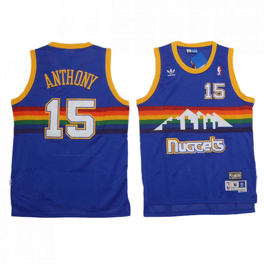 Camiseta Carmelo Anthony #15 Denver Nuggets 91/92 Azul Retro Camiseta Carmelo Anthony #15 Denver Nuggets 91/92 Azul Retro