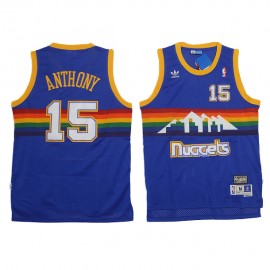 Camiseta Carmelo Anthony #15 Denver Nuggets 91/92 Azul Retro