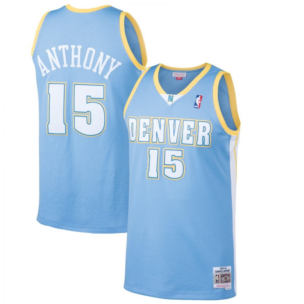 Camiseta Carmelo Anthony #15 Denver Nuggets 03/04 Azul Retro Camiseta Carmelo Anthony #15 Denver Nuggets 03/04 Azul Retro