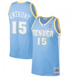 Camiseta Carmelo Anthony #15 Denver Nuggets 03/04 Azul Retro