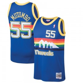 Camiseta Dikembe Mutombo #55 Denver Nuggets 91/92 Azul Retro