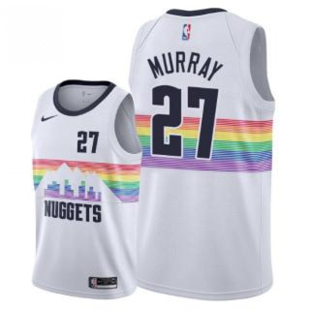 Camiseta Jamal Murray #27 Denver Nuggets 18/19 Blanco Arcoiris City Edition