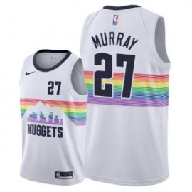 Camiseta Jamal Murray #27 Denver Nuggets 18/19 Blanco Arcoiris City Edition
