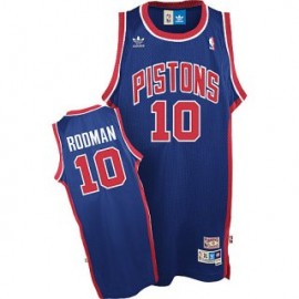 Camiseta Dennis Rodman #10 Detroit Pistons Azul Retro