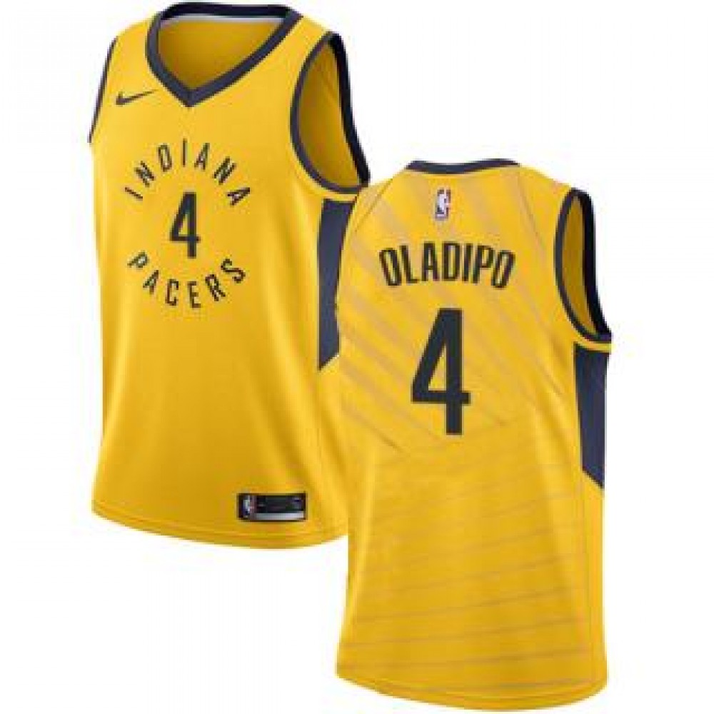 Camiseta Victor Oladipo #4 Indiana Pacers 18/19 Amarillo Statement Camiseta Victor Oladipo #4 Indiana Pacers 18/19 Amarillo Statement
