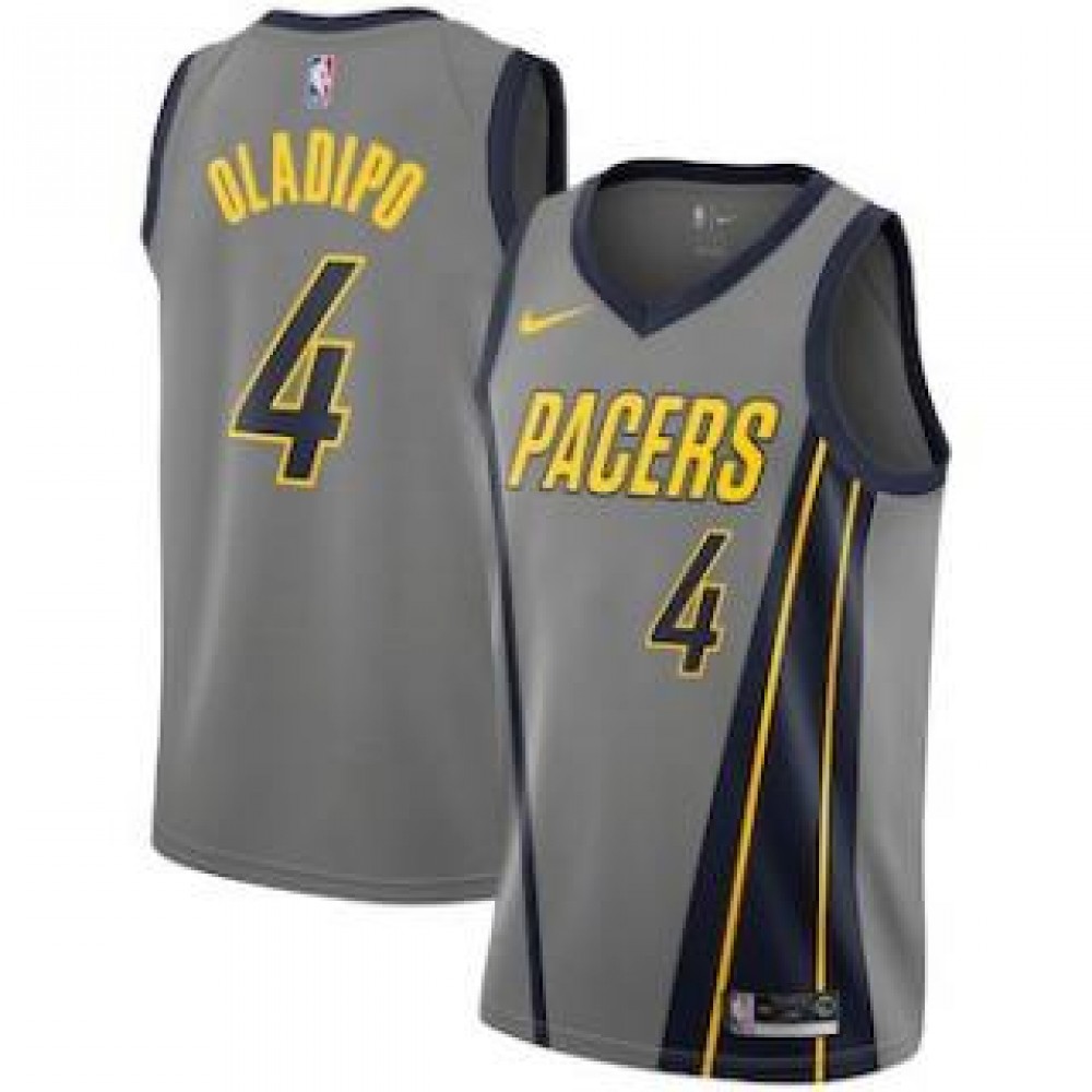 Camiseta Victor Oladipo #4 Indiana Pacers 18/19 Gris City Edition Camiseta Victor Oladipo #4 Indiana Pacers 18/19 Gris City Edition