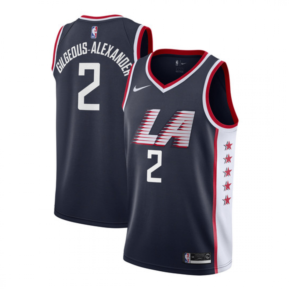 Camiseta Shai Gilgeous-Alexander #2 Los Angeles Clippers 18/19 Azul Marino City Edition Camiseta Shai Gilgeous-Alexander #2 Los Angeles Clippers 18/19 Azul Marino City Edition